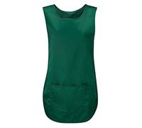 FAIRY BOUTIQUE Ladies Sleeveless Plain Pocket Apron Womens Cleaning Vest Top Catering Work Wear Tabard (Bottle Green Small)