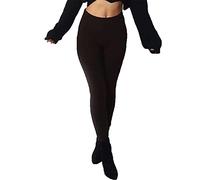 FAIRY BOUTIQUE Ladies Stretchy Knitted Full Length Leggings Womens Warm Winter Wear Leggings Pants (Black UK 8)