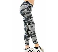 FAIRY BOUTIQUE Leggings for Women Soft Elastic Full Length Leggings, Plus Size Workout Gym Yoga Stretchy Pants(Grey Camouflage UK 12-14)