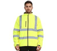 FAIRY BOUTIQUE Mens Hi Visibility Fully Lined Work Wear Fleece Jacket Adults High Vis Zip Up Pocket Coats