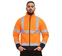 FAIRY BOUTIQUE Mens Hi Visibility Fully Lined Work Wear Fleece Jacket Adults High Vis Zip Up Pocket Coats
