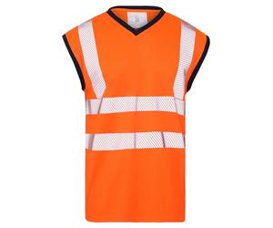 FAIRY BOUTIQUE Mens High Visibility Mesh Vest Top Hi Vis Reflective Tape 2 Tone T Shirt Sleeveless Work Utility Safety Tank Tops