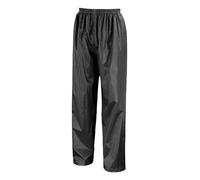 FAIRY BOUTIQUE Mens Lightweight Quick Dry Waterproof Over Trousers Unisex Elastic Waist Rainwear Trousers Pants Black