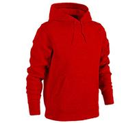 FAIRY BOUTIQUE Mens Long Sleeve Pullover Hooded Sweatshirt Jumper Adults Work Wear Hooded With Pouch Pocket Red