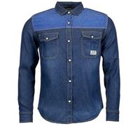 FAIRY BOUTIQUE Mens Long Sleeves Stud Button Down Top Adults Contrast Stitching Denim Collared Shirts