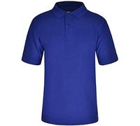FAIRY BOUTIQUE Mens Short Sleeve Collared Neck Polo Shirts Girls Boys Pullover Uniform Casual Size Plain T Shirts Royal Blue