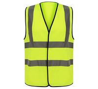 FAIRY BOUTIQUE Mens Womens Hi Vis Sleeveless Waistcoat Hi Viz Reflective Vest Adults High Visibility Work Wear Waistcoat (Yellow Large)