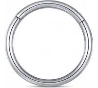 FAIRY BOUTIQUE Nose Ring Hoop Stainless Steel Seamless Septum Clicker Ring Hypoallergenic Cartilage Tragus Helix Daith Piercing Unisex Jewellery, Sleeper Body Modifications (Silver, 0.8mm x 8mm)