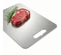 FAIRY BOUTIQUE® Stainless Steel Defrosting Tray & Pastry Rolling Board - Hygienic 304 Metal Worktop Saver - Rapidly Thaws Frozen Meat & Keeps Dough Cool - Heat Resistant, Odor-Free & Dishwasher Safe