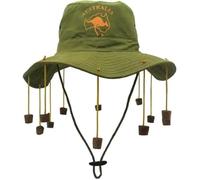 FAIRY BOUTIQUE Unisex Australian Cork Hat - Classic Aussie Outback Bush Hat with Dangling Corks | Australia Day Fancy Dress Accessory for Outdoor Parties & Festivals Green