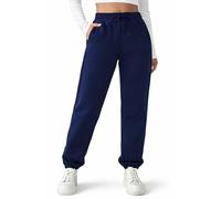 FAIRY BOUTIQUE® Women’s Fleece Lined Joggers Warm Winter Sweatpants Ladies Thermal Tracksuit Bottoms Elastic Drawstring Waist Cozy Loungewear Casual Gym Running Trousers with Pockets, Navy/M