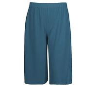 FAIRY BOUTIQUE Womens 3/4 Three Quarter Cropped Trousers Ladies Plain Elasticated Waist Wide Leg Crop Pants Culottes Teal