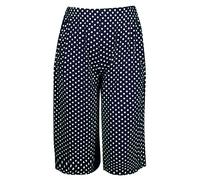 FAIRY BOUTIQUE Womens 3/4 Three Quarter Cropped Trousers Ladies Plain Elasticated Waist Wide Leg Crop Pants Culottes