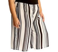 FAIRY BOUTIQUE Womens 3/4 Three Quarter Cropped Trousers Ladies Plain Elasticated Waist Wide Leg Crop Pants Culottes