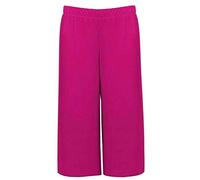 FAIRY BOUTIQUE Womens 3/4 Three Quarter Cropped Trousers Ladies Plain Elasticated Waist Wide Leg Crop Pants Culottes Fuchsia