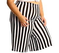 FAIRY BOUTIQUE Womens 3/4 Three Quarter Cropped Trousers Ladies Plain Elasticated Waist Wide Leg Crop Pants Culottes