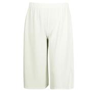 FAIRY BOUTIQUE Womens 3/4 Three Quarter Cropped Trousers Ladies Plain Elasticated Waist Wide Leg Crop Pants Culottes Cream