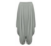 FAIRY BOUTIQUE Womens Alibaba Lagenlook Elastic Waist Harem Trouser Ladies Baggy Romper Drape Gathered Legging Trouser Pant Silver