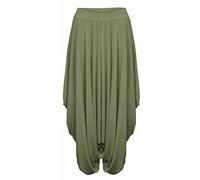 FAIRY BOUTIQUE Womens Alibaba Lagenlook Elastic Waist Harem Trouser Ladies Baggy Romper Drape Gathered Legging Trouser Pant Khaki