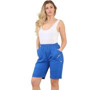 FAIRY BOUTIQUE® Womens Cherry Berry Shorts, Ladies Plain 1/2 Length Stretch Fit Pull On Elasticated Waist Summer hot Pants Short (Royal Blue, 20)