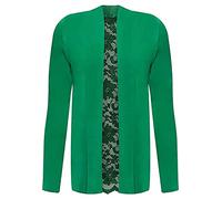 FAIRY BOUTIQUE Womens Floral Lace Back Cardigan Ladies Long Sleeve Open Front Casual Summer Top (Jade Green UK 20)