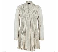 FAIRY BOUTIQUE Womens Front Open Knitted Cardigan Long Sleeve Plus Size Waterfall Cardigan Top Cream