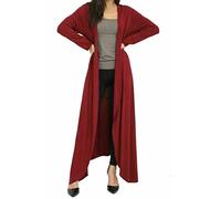 FAIRY BOUTIQUE Womens Long Sleeve Open Front Floaty Maxi Cardigan Ladies Lightweight Long Length Boyfriend Cardigan Wine