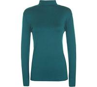 FAIRY BOUTIQUE Womens Long Sleeve Turtle Polo Neck Stretch Jumper Ladies Plain Winter Lightweight Top Jumper (Teal UK 20-22)