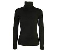 FAIRY BOUTIQUE Womens Long Sleeve Turtle Polo Neck Stretch Jumper Ladies Plain Winter Lightweight Top Jumper (Black UK 16-18)