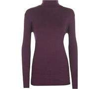 FAIRY BOUTIQUE Womens Long Sleeve Turtle Polo Neck Stretch Jumper Ladies Plain Winter Lightweight Top Jumper (Purple UK 12-14)