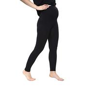 FAIRY BOUTIQUE Womens Maternity Leggings Ladies Full Length Cotton Leggings Sold Colour Elasticated Waist Maternity Trousers Full Ankle Over Bump Jeggings (Black UK 8)