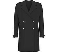 FAIRY BOUTIQUE Womens Oversized Fashion Double Breasted Blazer Dress Long Sleeve Loose Blazer Elegant Coat Outerwear Jacket (Black UK 26-28)