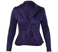 FAIRY BOUTIQUE Womens Peplum Frill Fitted Jackets Ladies Long Sleeve Flared Slim Fit Peplum Blazer Purple