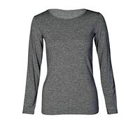 FAIRY BOUTIQUE Womens Plain Long Sleeve Stretchy T Shirt Kids Round Scoop Neck Casual Wear Top (Charcoal UK 12-14)