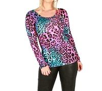 FAIRY BOUTIQUE Womens Plain Long Sleeve Stretchy T Shirt Kids Round Scoop Neck Casual Wear Top (Multi Leopard UK 16-18)