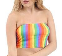 FAIRY BOUTIQUE Womens Plain Seamless Strapless Bandeau Bralette Bra Ladies Non-Padded Stretchy Boobtube Top Bra Rainbow
