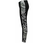 FAIRY BOUTIQUE Womens Printed Side Stripe Leggings Womens Plain Stretchy Leggings Ladies Full Length Printed Skinny Legging Pants (Zebra UK 16-18)