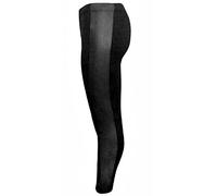 FAIRY BOUTIQUE Womens Printed Side Stripe Leggings Womens Plain Stretchy Leggings Ladies Full Length Printed Skinny Legging Pants (Black Wet Look UK 24-26)