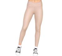 FAIRY BOUTIQUE Womens PU Fleece Line High Waist Leather Legging Ladies Full Length Stretchy Elasticated Waist SoMS Trouser Slim Tights Beige