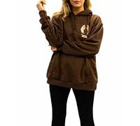FAIRY BOUTIQUE Womens Pullover Hoodies Ladies Long Sleeve Angel Wings Back Print Hooded Sweatshirt Angels Slogan Baggy Top (Chocolate Brown UK 12-14)