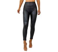 FAIRY BOUTIQUE Womens Sexy Faux Leather Pants Ladies Stylish Skinny Slim Fit Leggings High Waist Biker Pants Black