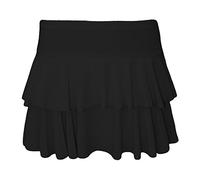 FAIRY BOUTIQUE Womens Sexy Plain Frill RARA 2 Layers Skirt Ladies Plain Casual Hen Night Party Wear Mini Skirt Black