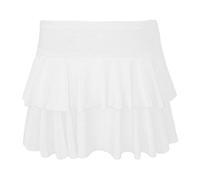 FAIRY BOUTIQUE Womens Sexy Plain Frill RARA 2 Layers Skirt Ladies Plain Casual Hen Night Party Wear Mini Skirt White