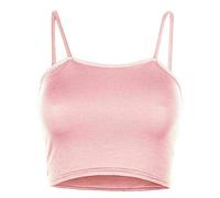 FAIRY BOUTIQUE Womens Strappy Sleeveless Ladies Bralet Crop Stretch Vest Top Yoga Crop Top Cami Bra Strappy Sports Bra (Baby Pink UK 8-10)