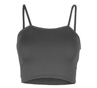 FAIRY BOUTIQUE Womens Strappy Sleeveless Ladies Bralet Crop Stretch Vest Top Yoga Crop Top Cami Bra Strappy Sports Bra (Charcoal UK 12-14)