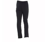 FAIRY BOUTIQUE Womens Stretch Ribbed Work Wear Bootleg Trousers Ladies Elasticated Waist Pull On Bottoms Pants Black