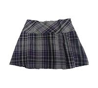 FAIRY BOUTIQUE Womens Tartan Check Pleated Mini Kilt Skirt Ladies Scottish 12 Inches Short Club Party Wear Skirt Grey Purple
