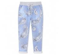 FAIRY BOUTIQUE Womens Trousers Italian Floral Print Jogger Plus Size 10-20 | Ladies Elasticated Waist Drawstring Stretch Tapered Turn Up Cuffed Summer Casual Lightweight Trousers