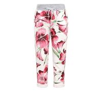 FAIRY BOUTIQUE Womens Trousers Italian Floral Print Jogger Plus Size 10-20 | Ladies Elasticated Waist Drawstring Stretch Tapered Turn Up Cuffed Summer Casual Lightweight Trousers