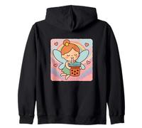Fairy Bubble Tea Lover Cute Anime Kawaii Rainbow Zip Hoodie